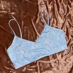 LoveShackFancy Blue and White Crop Top